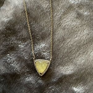S&D Gold Chain Necklace with Yellow Triangle Pendant